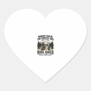 Perfect Dad Ride Bikes Vintage Biker Shirt Design_ Heart Sticker