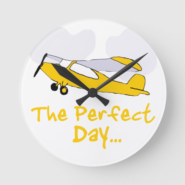 Perfect day flying aeroplane round clock (Front)