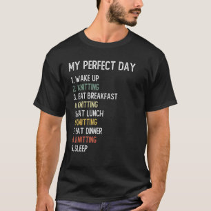Perfect Day Knitting  Men Boys Teen Knitting T-Shirt