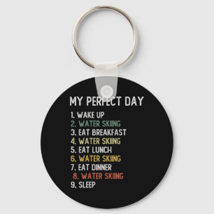 Perfect Day Water Skiing Shirts Men Boys Teen Wate Key Ring