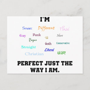 Perfect Diversity Gay Geek Pagan Word Art Postcard