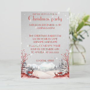 Perfect, Elegant, Red Christmas Invitation