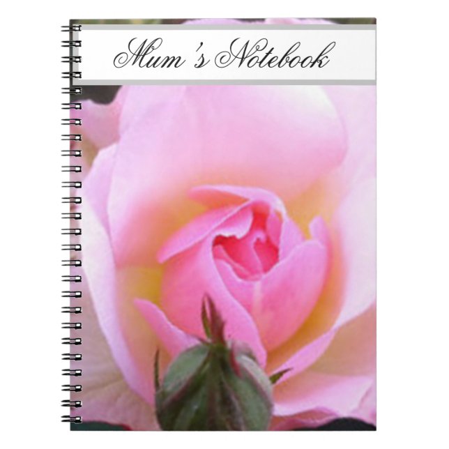 Perfect English Pink Rose  Notebook (Front)
