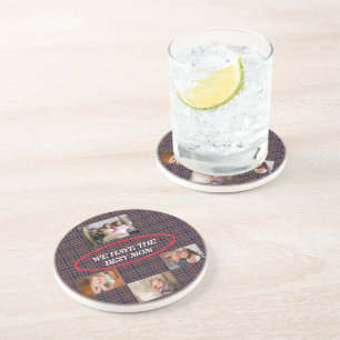 Perfect Expression Love Mum Tartan Plaid 4 photos Coaster