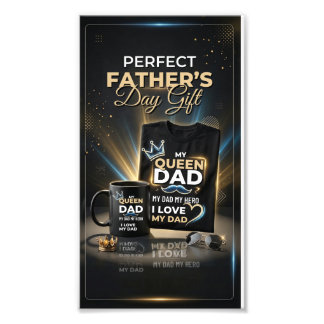 Perfect Father’s Day Gift Poster | My Queen Dad Pr