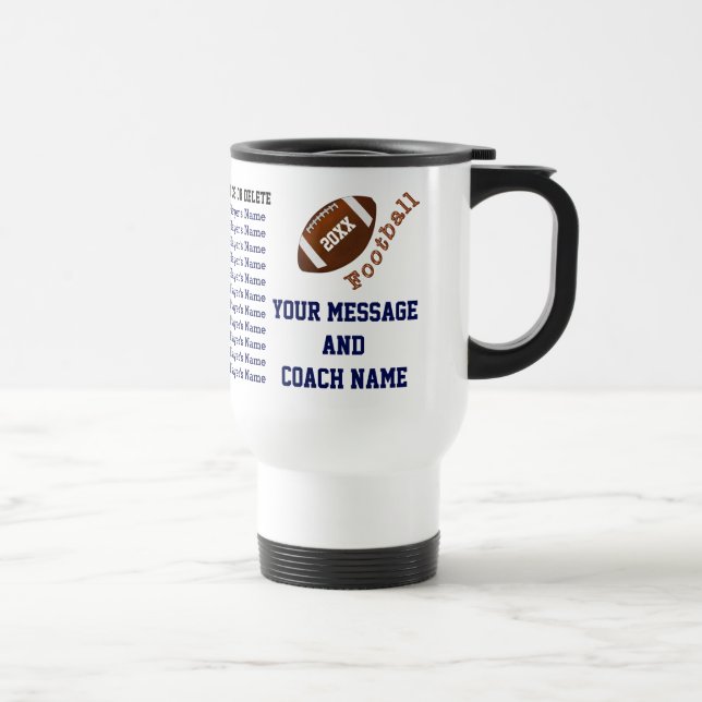 Perfect Football Coach Gift Ideas up to 33 Players Travel Mug (Right)