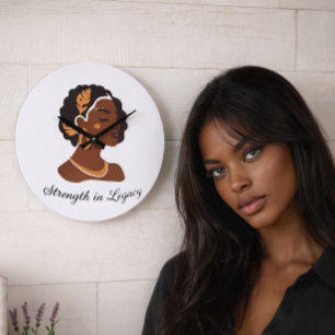 Perfect for Black History Month 2026 celebration  Large Clock