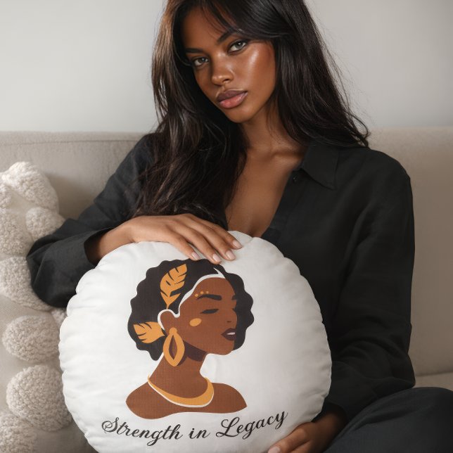 Perfect for Black History Month 2026 celebration  Round Cushion (Strength is not loud.
It is inherited.
It is remembered.#BlackHistoryMonth2026 #100YearsStrong  
)