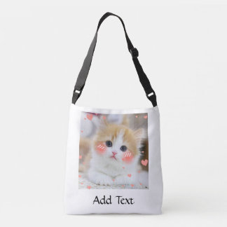 Perfect for Cat Lovers with Add Text Unique Look  Crossbody Bag