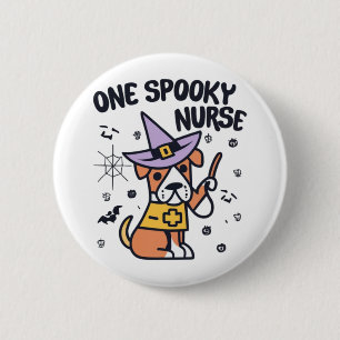 Perfect for Dog Lovers and Health Pros One Spooky 6 Cm Round Badge