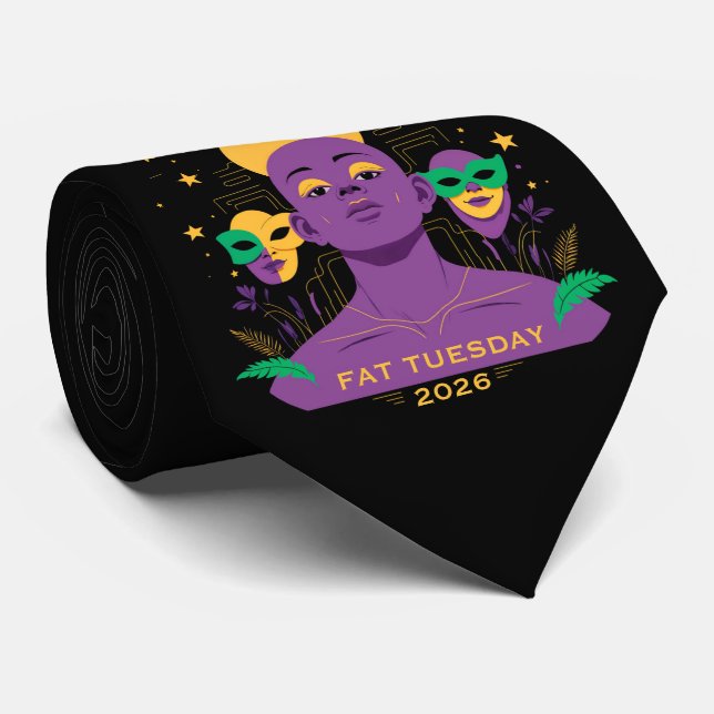 Perfect for Mardi Gras 2026 Tie (Rolled)