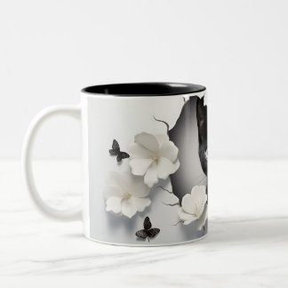 Perfect Gift for Cat Lovers & Halloween Fans Two-Tone Coffee Mug