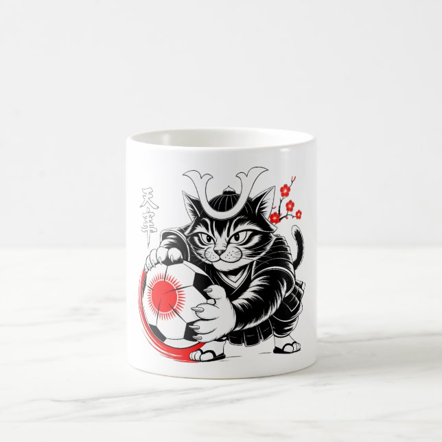Perfect Gift for Soccer Fans & Cat Lovers! Coffee Mug (Center)