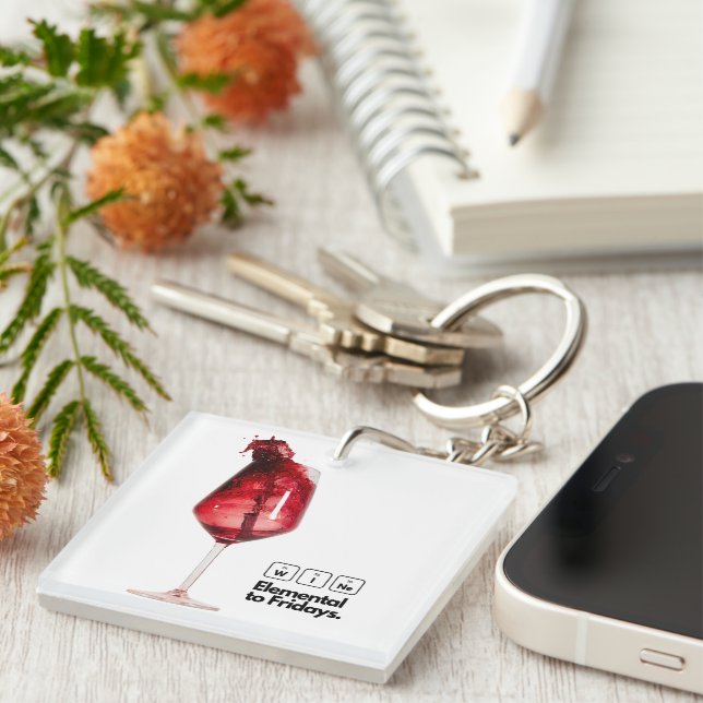 Perfect Gift for Wine Lovers, Elegant  Key Ring (Front Right)