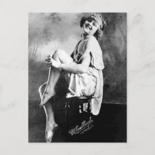 Perfect Girl Vintage Glamour Photo 1909 Postcard