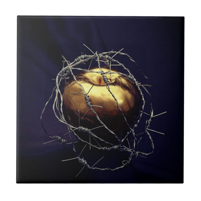 Perfect Golden Apple On A String Tile (Front)