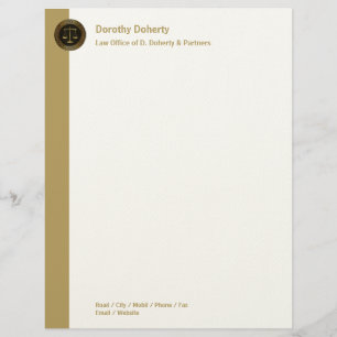 Perfect Golden Scales of Justice LAW OFFICE Personalized Letterhead