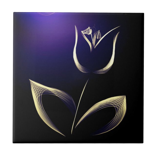 Perfect Golden Tulip Abstract Perfection Tile (Front)