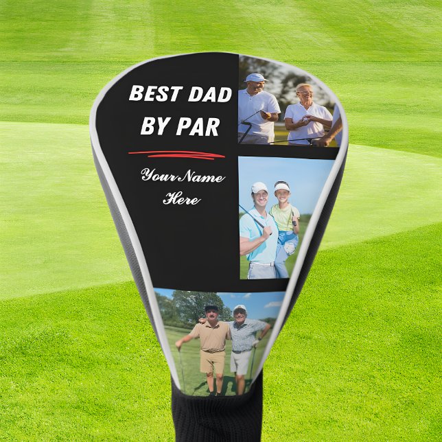 Perfect Golf Gift for Dad Par 3 Photo & Name Golf Head Cover (Creator Uploaded)
