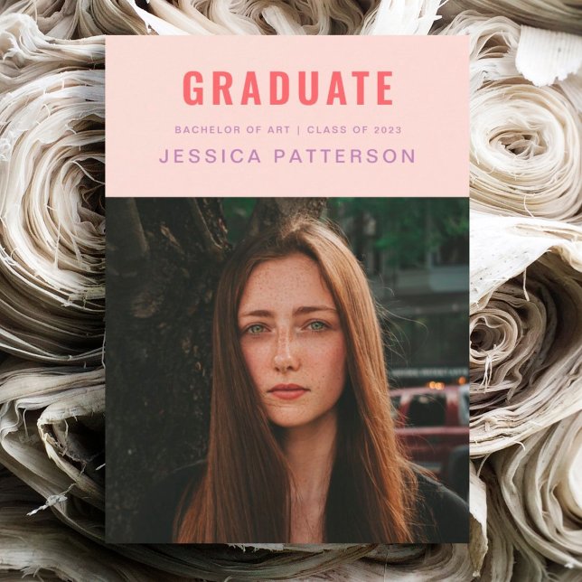 Perfect Graduate Purple Pink Editable Graduation Announcement (Creator Uploaded)