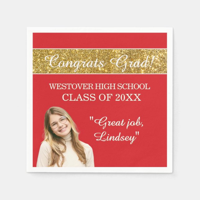 Perfect Graduation Congrats  Napkin (Front)