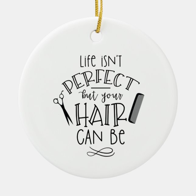 Perfect Hair Ceramic Tree Decoration (Front)
