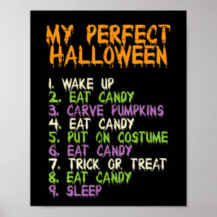 Perfect Halloween Eat Candy Costume Boys Girls Kid Poster