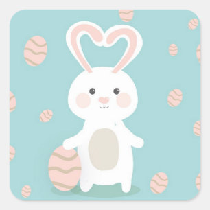 Perfect Happy Easter Bunny Square Sticker