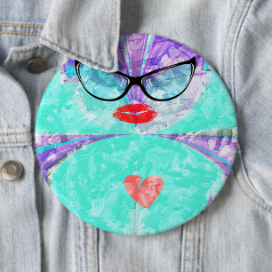 Perfect heart 6 cm round badge