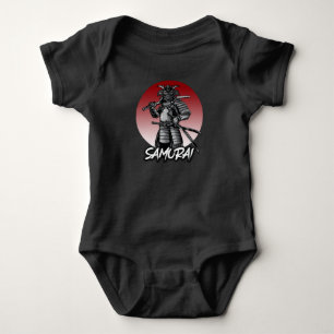 Perfect Honored Samurai Retro - Black and White Baby Bodysuit