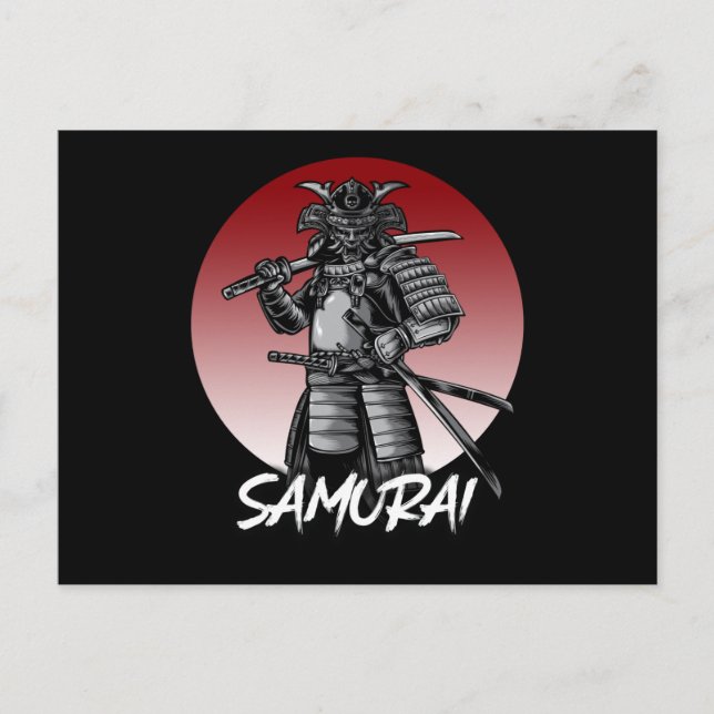 Perfect Honoured Samurai Retro - Black and White Postcard (Front)