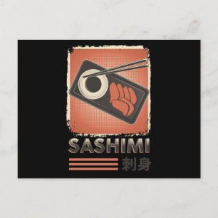 Perfect Japanese Sashimi Food   Vintage Style Postcard