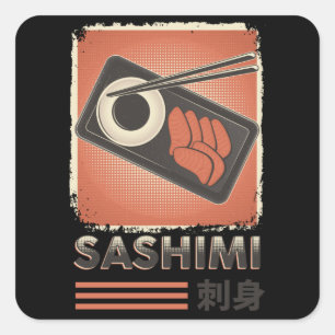 Perfect Japanese Sashimi Food   Vintage Style Square Sticker