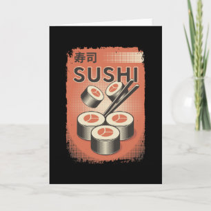 Perfect Japanese Sushi Food Vintage Style Design Card