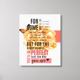 Perfect just the way you are illustrated quote canvas print