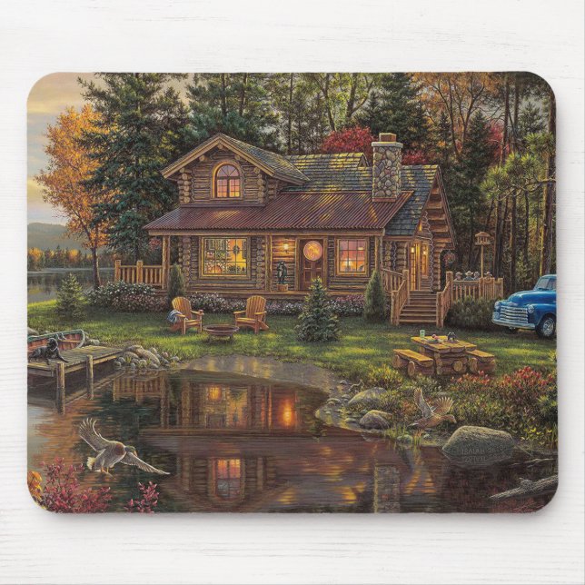 Perfect Log Cabin Getaway Fine Art Mouse Pad (Front)