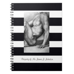 Perfect Man Chest & Torso Fine Art Charcoal Sketch Spiral Notebook
