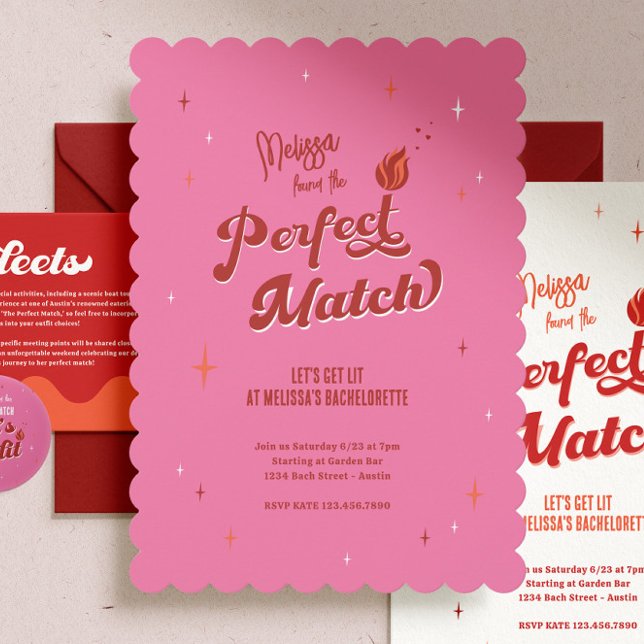 Perfect Match Bachelorette Party Invitation (Creator Uploaded)