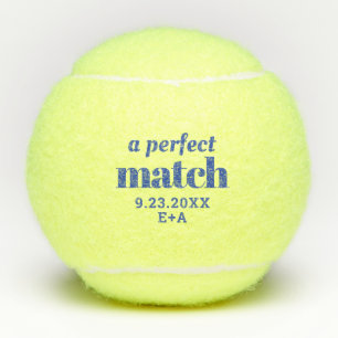 Perfect Match Blue Bridal Shower Wedding Tennis Balls