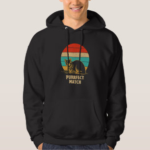 Perfect Match Cat Pun Couples Cat Mom Dad Anniver Hoodie