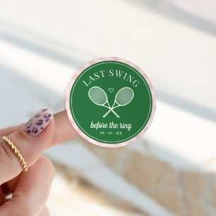 Perfect Match Last Swing Tennis Bachelorette Classic Round Sticker