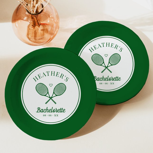 Perfect Match Last Swing Tennis Bachelorette Paper Plate (Creator Uploaded)