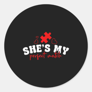 Perfect match perfect match couple matching classic round sticker