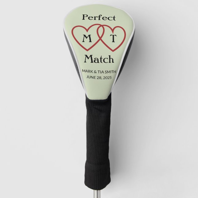 Perfect Match Personalised Golf Head Cover (Front)