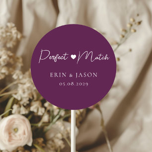 Perfect Match! Plum, Elegant, Simpel  Classic Round Sticker
