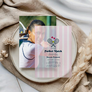 Perfect Match Preppy Tennis Bridal Shower Vellum Invitations