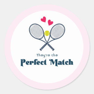 Perfect Match Preppy Tennis Favor Classic Round Sticker