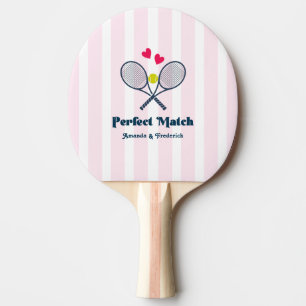 Perfect Match Preppy Tennis Wedding Shower Ping Pong Paddle