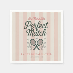 Perfect Match Social Club Tennis Bridal Shower Napkin