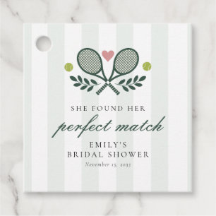 Perfect Match Tennis Bridal Shower Favour Tags